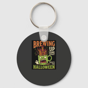Halloween Brewing Up Spooky Treats Haunted Mug Des Key Ring