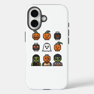 Halloween Brick Head Monster for Kids iPhone 16 Case