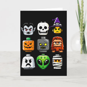 Halloween Brick Pumpkin Ghost Heads Costume Boys K Card