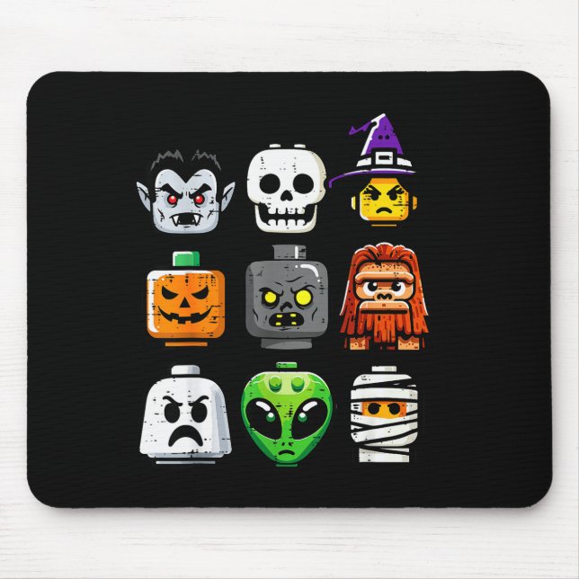 Halloween Brick Pumpkin Ghost Heads Costume Boys K Mouse Pad (Front)