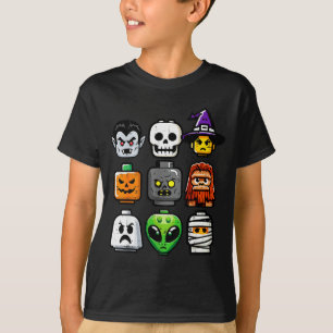 Halloween Brick Pumpkin Ghost Heads Costume Boys K T-Shirt