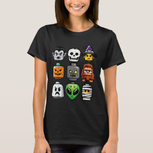 Halloween Brick Pumpkin Ghost Heads Costume Boys T-Shirt