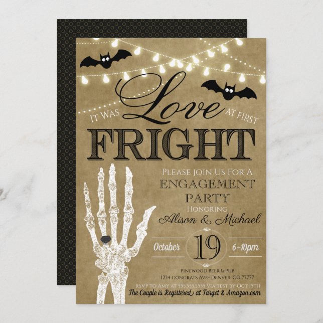 Halloween Bridal Couples Shower Invitation (Front/Back)