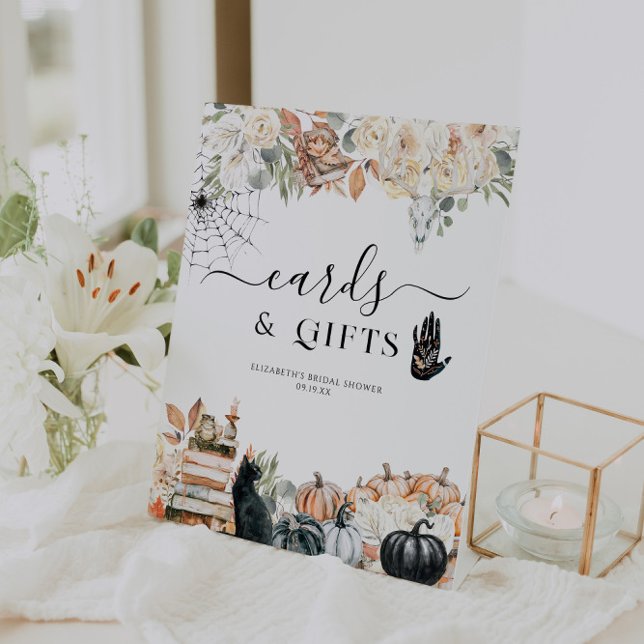 Halloween Bridal Shower | Cards & Gifts Pedestal Sign (Creator Uploaded)