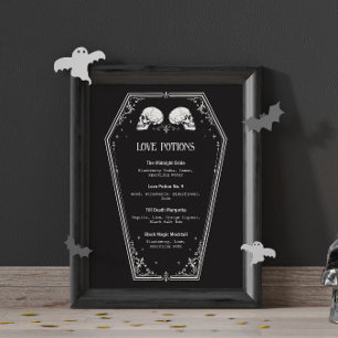 Halloween Bridal Shower Drink Menu Poster