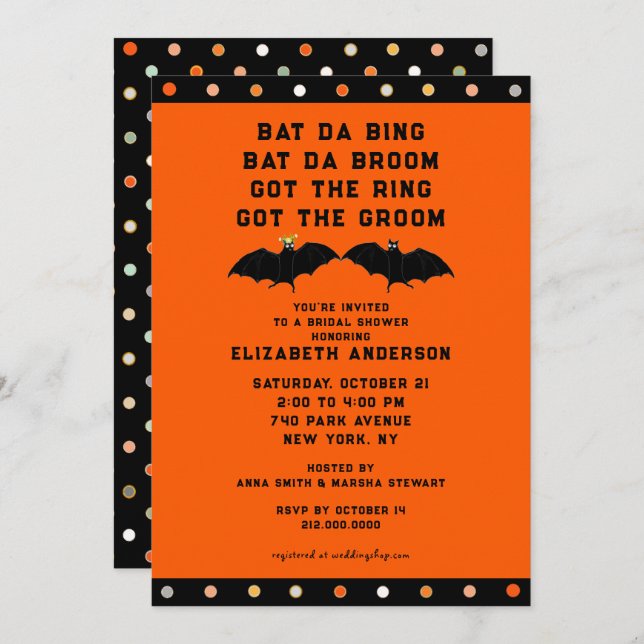 Halloween Bridal Shower Invitation (Front/Back)