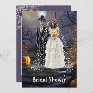 Halloween Bridal Shower Invitation with Skeletons