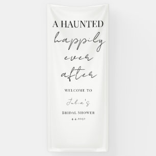 Halloween Bridal Shower Party Sign, Linen Wedding Banner
