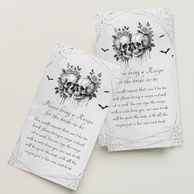 Halloween Bridal Shower Recipe Request Enclosure Card (Creator Uploaded)
