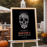 Halloween Bridal Shower Skull Welcome Sign