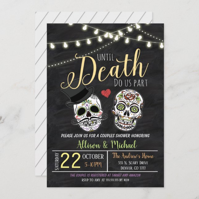 Halloween Bridal Shower Wedding Invitation (Front/Back)
