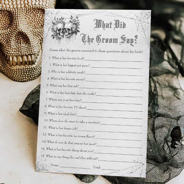 Halloween Bridal Shower What Did He Say Game (Creator Uploaded)