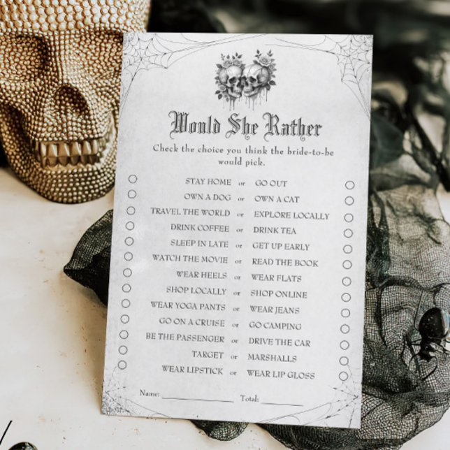 Halloween Bridal Shower Would She Rather Game (Creator Uploaded)