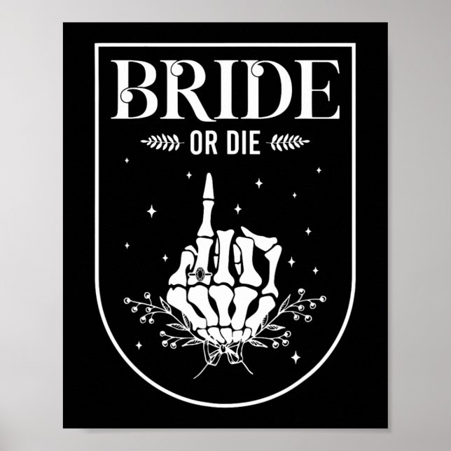 Halloween Bride Or Die Gothic Bachelorette Party M Poster (Front)
