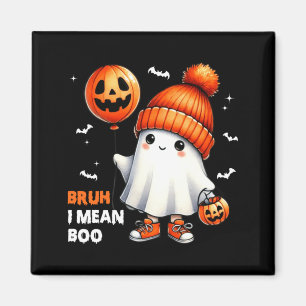Halloween Bro Mean Boo Ghost Skull Pumpkin Boys Magnet