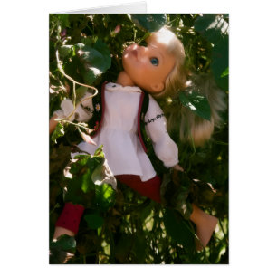 Halloween Broken Doll in the Garden