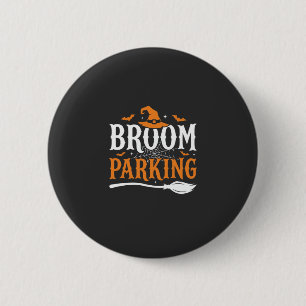 Halloween Broom Parking Witch Hat Graphic 6 Cm Round Badge