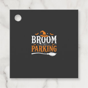 Halloween Broom Parking Witch Hat Graphic Favour Tags