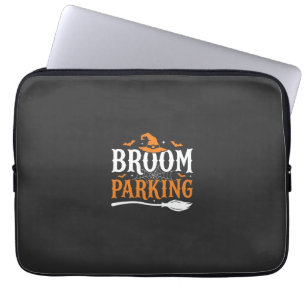 Halloween Broom Parking Witch Hat Graphic Laptop Sleeve