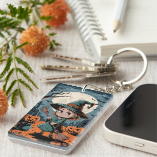 Halloween - broom witch key ring
