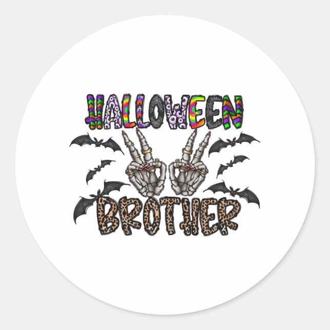 Halloween Brother Classic Round Sticker (Front)