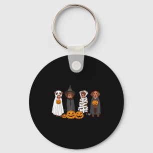 Halloween Brown Labrador Ghost Soky Chocolate Lab Key Ring