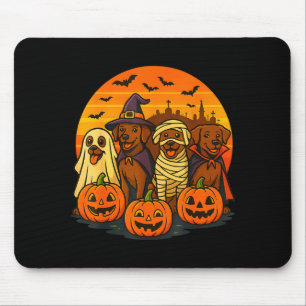 Halloween Brown Labrador Ghost Soky Chocolate Lab Mouse Pad