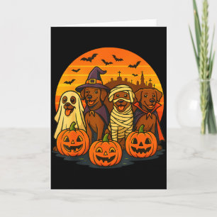 Halloween Brown Labrador Ghost Spooky Chocolate La Card