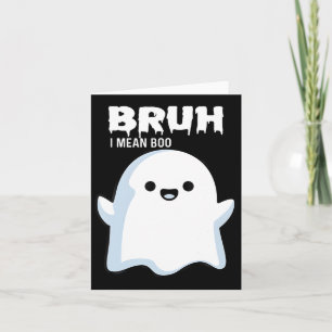 Halloween Bruh Ghost Boo Skull Pumpkin Boys Kids M Card