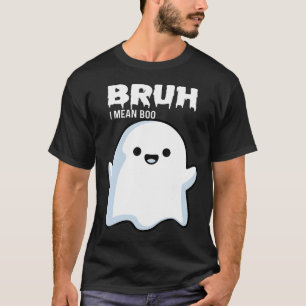 Halloween Bruh Ghost Boo Skull Pumpkin Boys Kids M T-Shirt