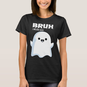 Halloween Bruh Ghost Boo Skull Pumpkin Boys Kids M T-Shirt