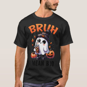 Halloween Bruh Ghost Boo Skull Pumpkin Boys Kids T-Shirt