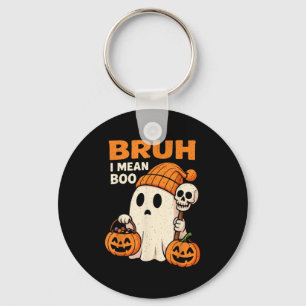 Halloween Bruh Ghost Boo Skull Pumpkin Women Kids Key Ring