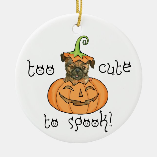 Halloween Brussels Griffon Ceramic Ornament (Front)