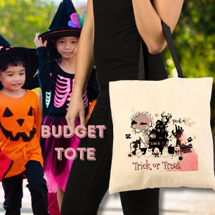 Halloween Budget Tote - Peek a Boo Haunted House Bag