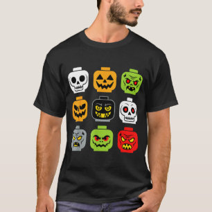 Halloween Building Brick Head Shirt Men Kids Youth