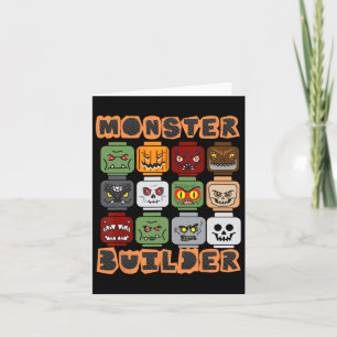 Halloween Building Bricks Monster Builder Brick He Card