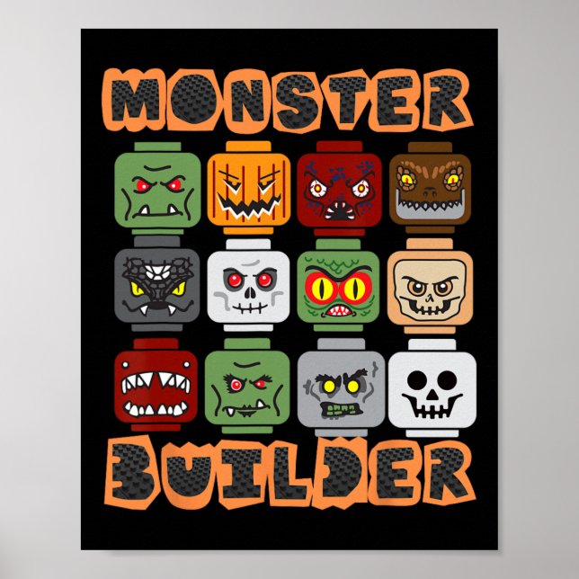 Halloween Building Bricks Monster Builder Brick He Poster (Front)