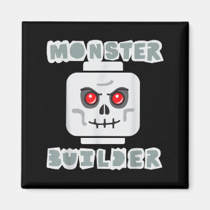Halloween Building Bricks Monster Builder Skull Magnet