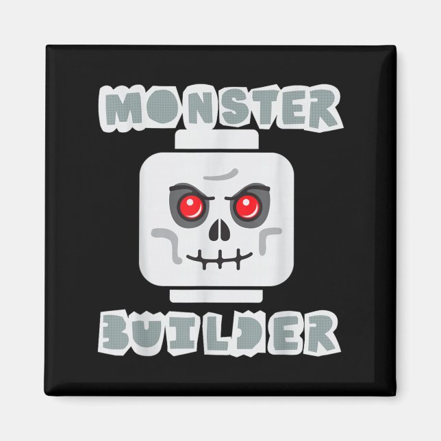 Halloween Building Bricks Monster Builder Skull Magnet (Front)