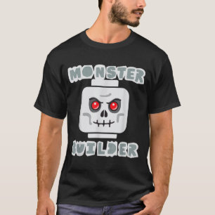 Halloween Building Bricks Monster Builder Skull T-Shirt