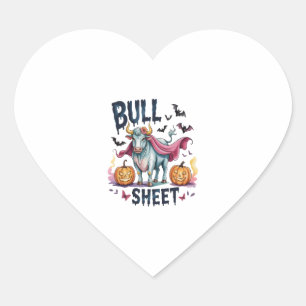 Halloween Bull Sheet,Funny Ghost Cow Heart Sticker