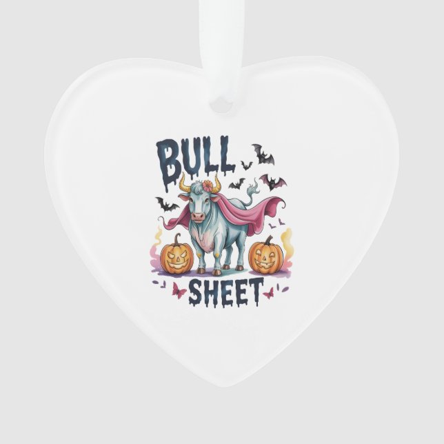 Halloween Bull Sheet,Funny Ghost Cow Ornament (Front)