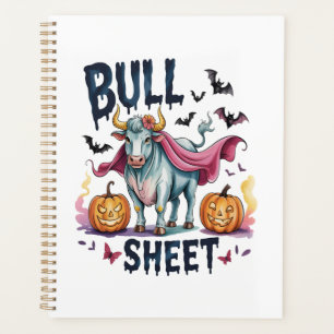 Halloween Bull Sheet,Funny Ghost Cow Planner