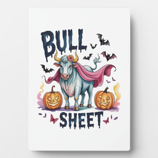 Halloween Bull Sheet,Funny Ghost Cow Plaque (Front)
