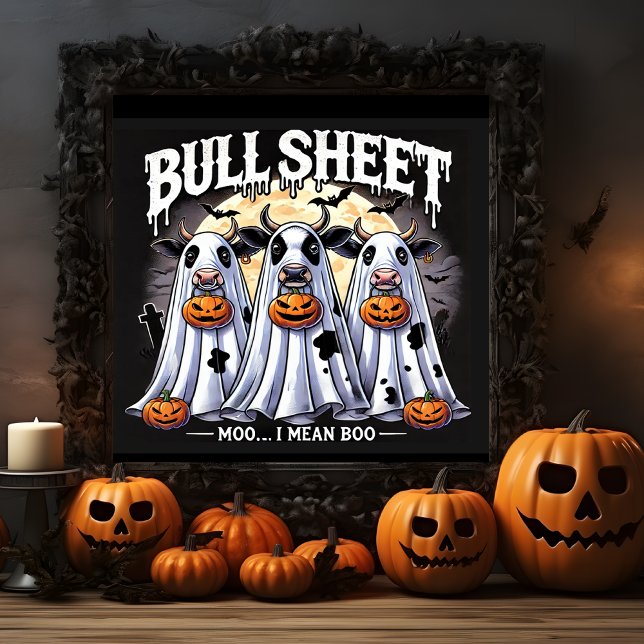 Halloween Bull Sheet  moo / Bulls Funny  Poster (Halloween Bull Sheet moo / Bulls Funny Poster)