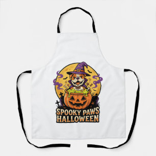 Halloween Bulldog Pumpkin Night Apron