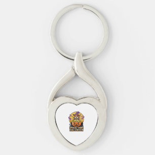 Halloween Bulldog Pumpkin Night Key Ring