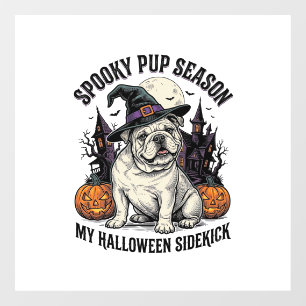 Halloween Bulldog Shirt Cute Witch Dog Vintage Gra