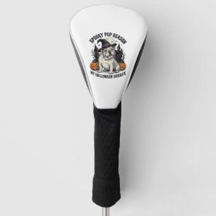 Halloween Bulldog Shirt Cute Witch Dog Vintage Gra Golf Head Cover